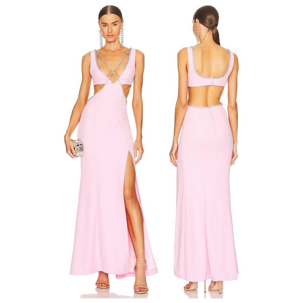 Majorelle Matteson Gown Column Rhinestone Strap Wedding Party Formal Prom Gala S
